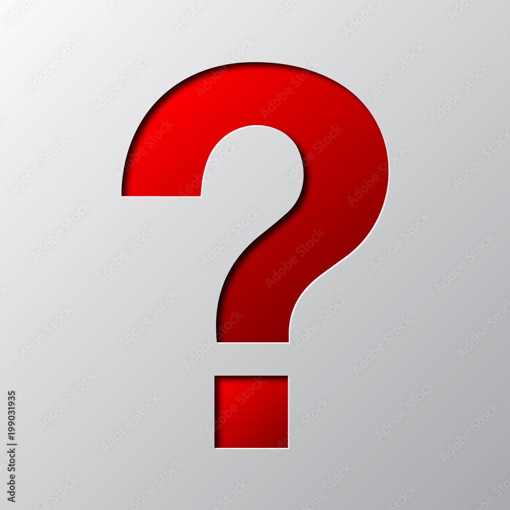 Paper art of the red question mark. Vector illustration. Paper art of the red question mark. Vector illustration.