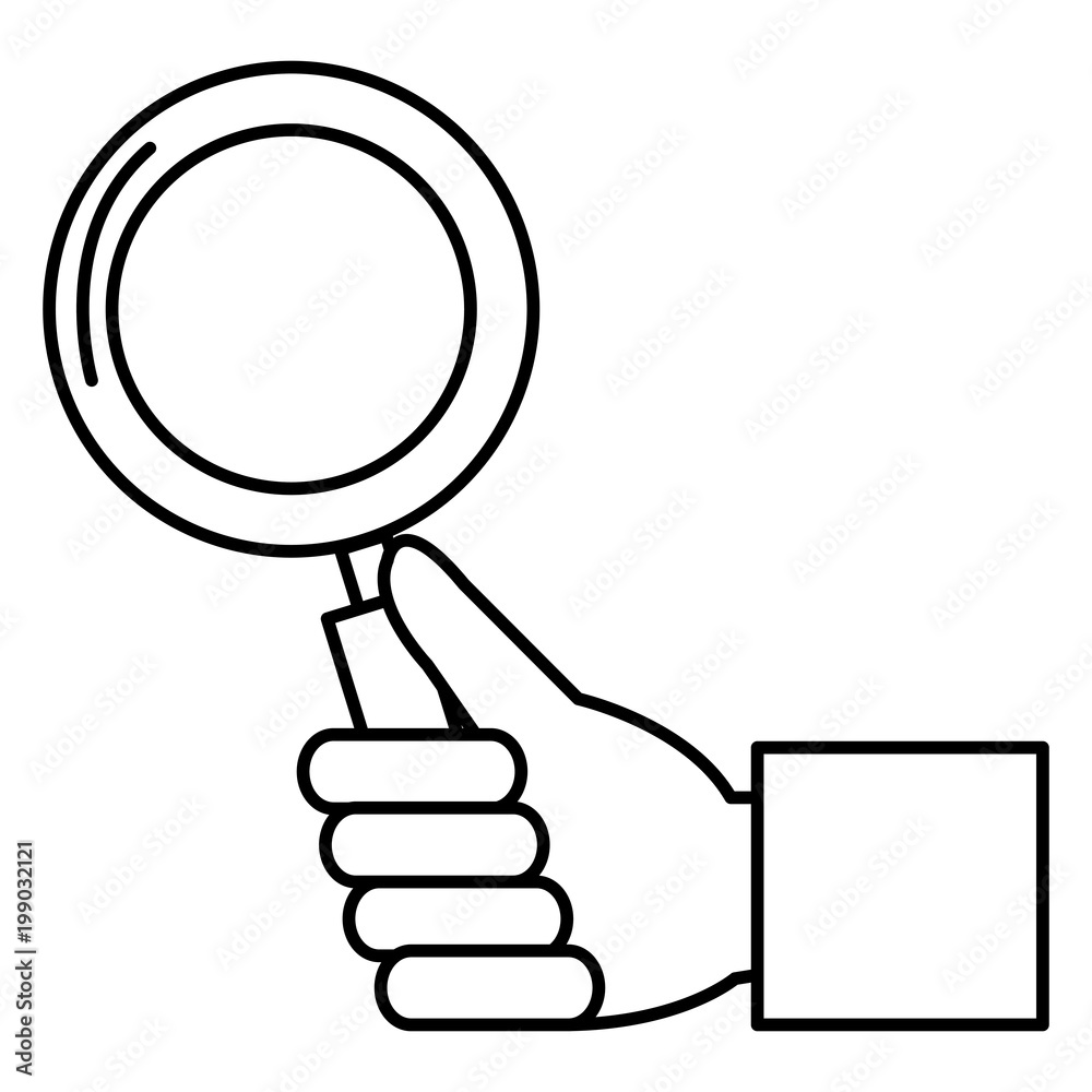 hand with magnifying glass icon vector illustration design hand with magnifying glass icon vector illustration design