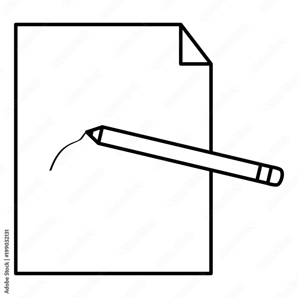 Obraz premium pencil write with paper documents vector illustration design