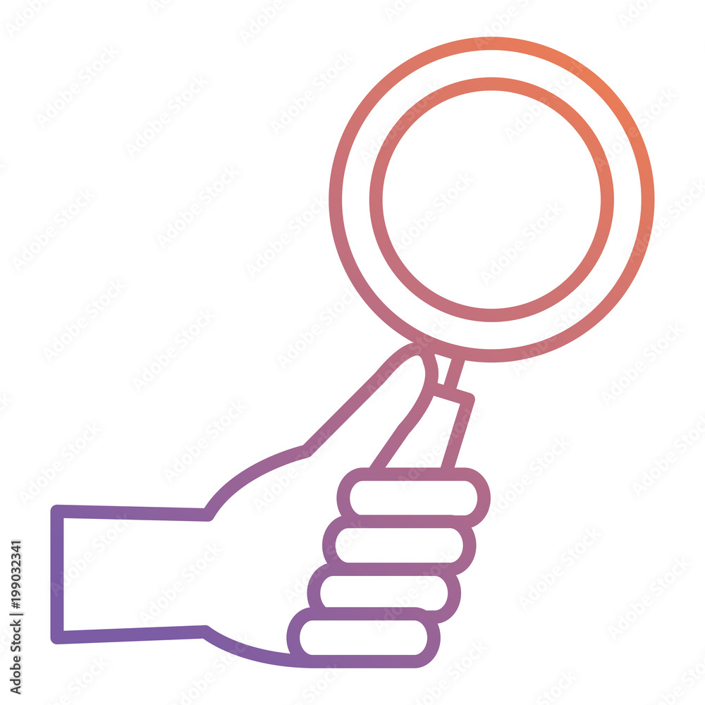 hand with magnifying glass icon vector illustration design hand with magnifying glass icon vector illustration design
