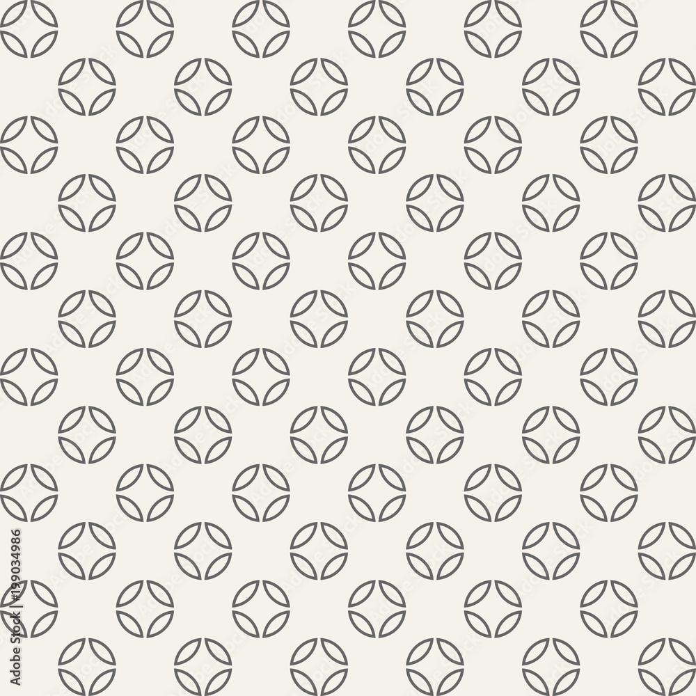 Abstract seamless japanese geometric pattern of circles divided into four parts.