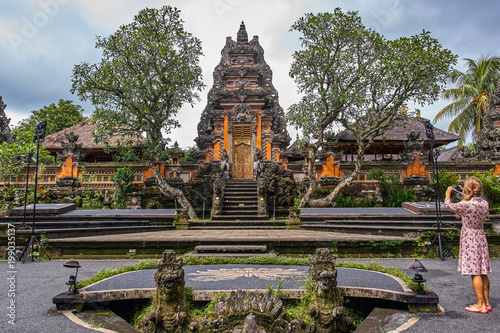 Pura Taman Kemuda Saraswati Temple in Ubud, Bali island, Indonesia