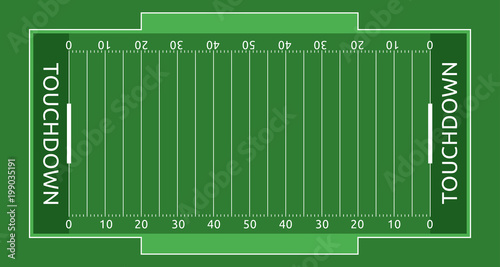 Rugby field vector flat illustration