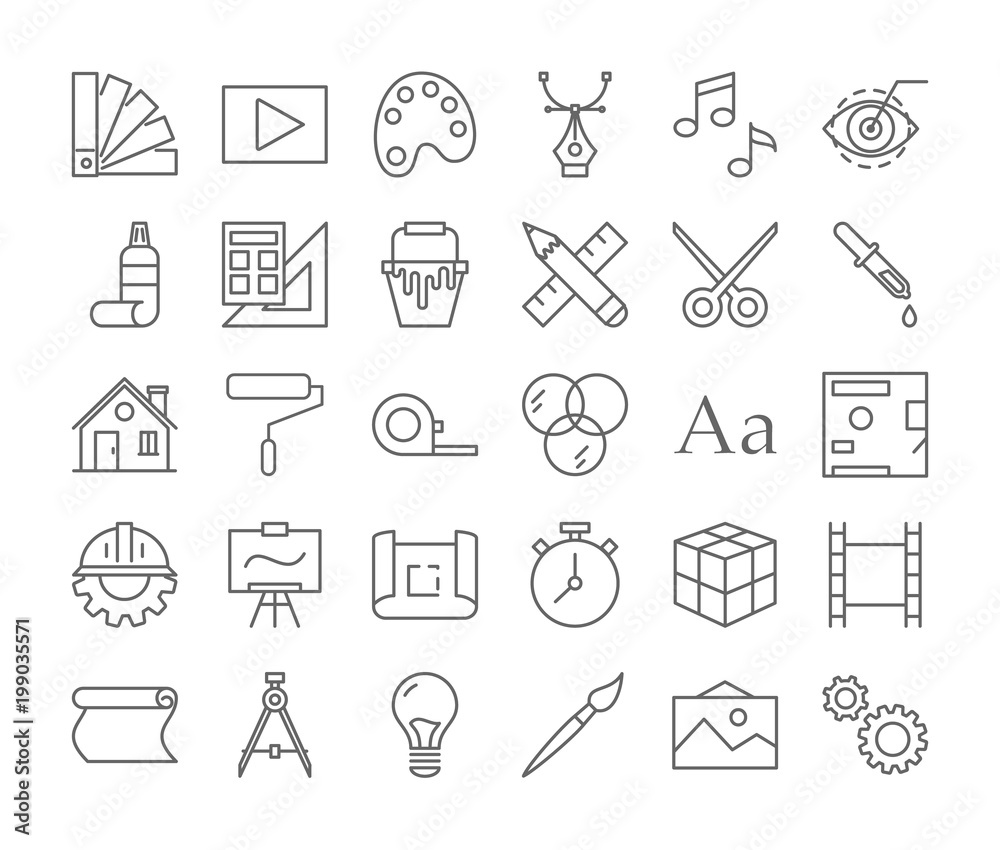 Design icons set. Design icons set.