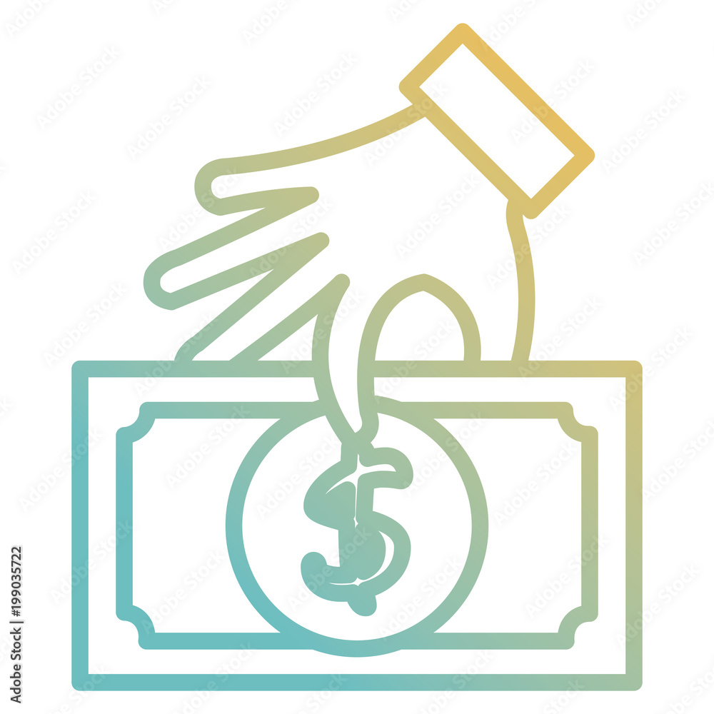 hand with bill dollar money icon vector illustration design hand with bill dollar money icon vector illustration design