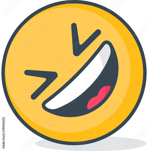 Isolated lol emoticon. Isolated emoticon.