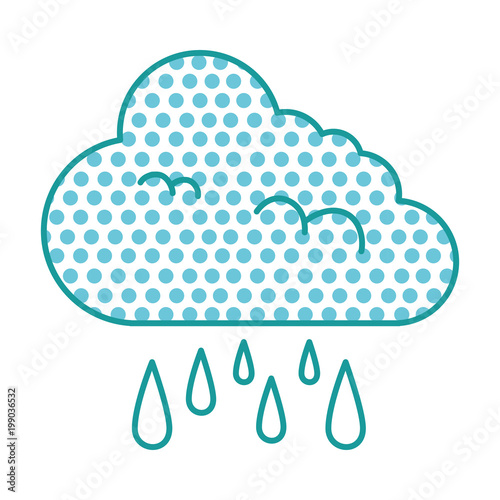 climate cloud with rain drops vector illustration design