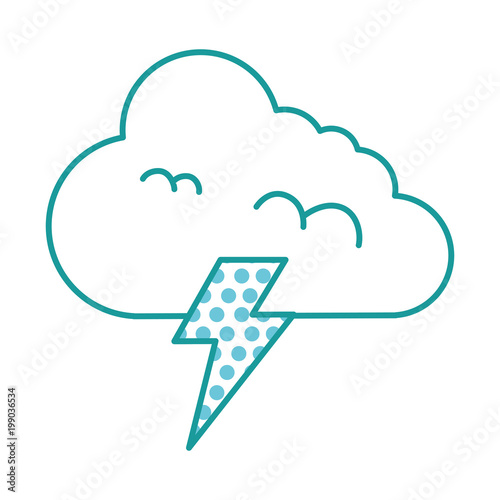 climate cloud with thunder vector illustration design