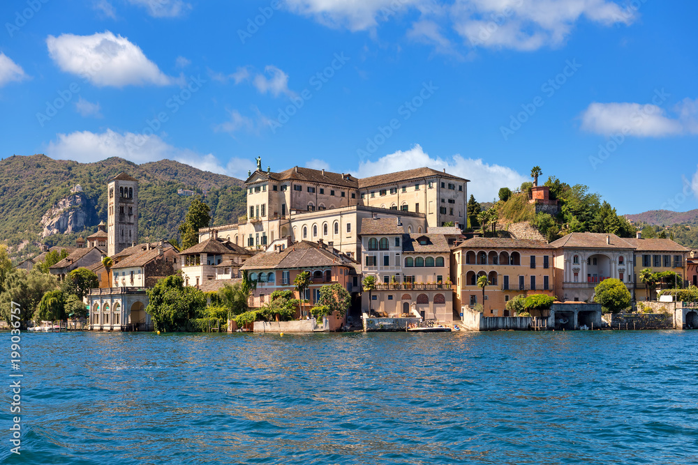 San Giulio island on Lake Orta in Italy. San Giulio island on Lake Orta in Italy.