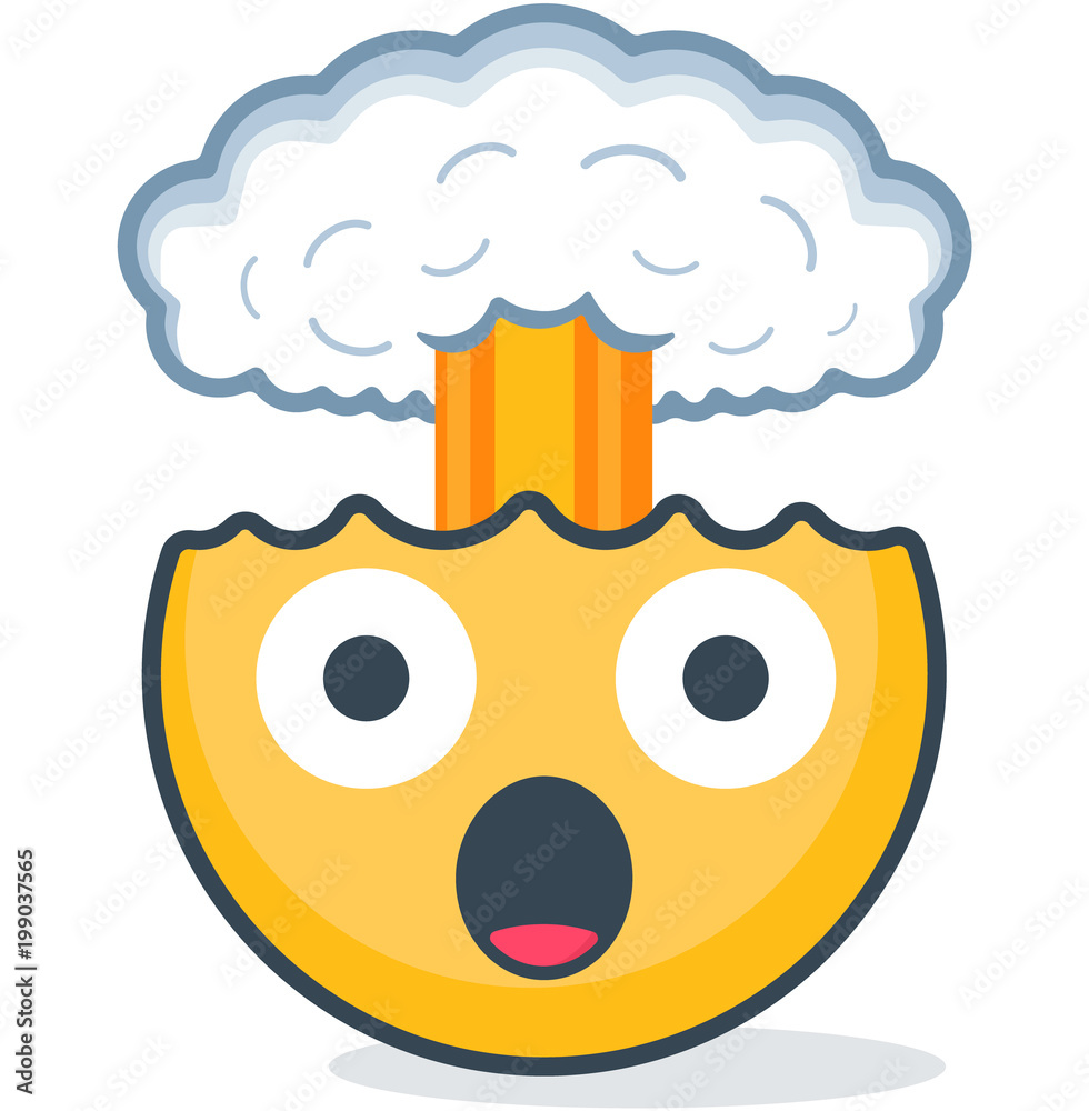 Isolated head explosion emoticon.Vector emoticon. Stock Vector Adobe