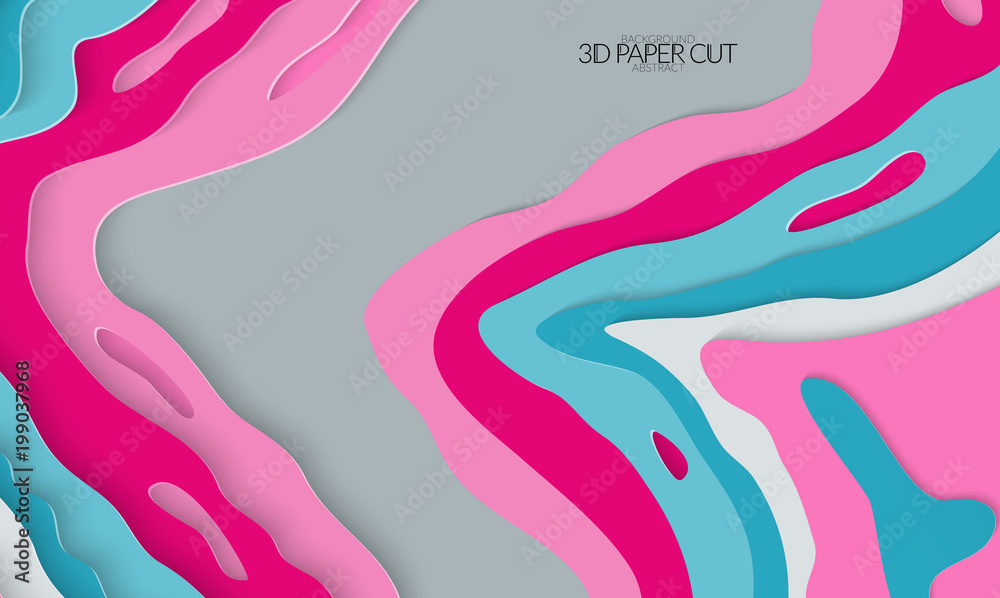 Abstract banner template with 3D paper cut art Abstract banner template with 3D paper cut art