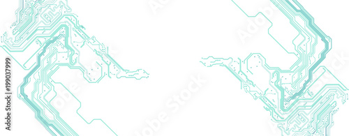 Abstract EPS10 vector background with high tech circuit board. Microchip background with simmetrical motherboard pattern elements frame and copy space for your text.