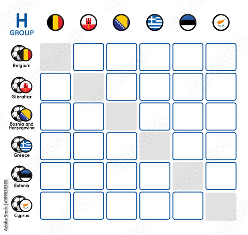 table group championship groupe H football 2018