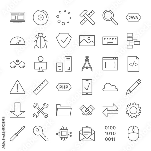 Programming icons set.