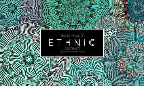 Ethnic banners template with floral Mandala ornament.