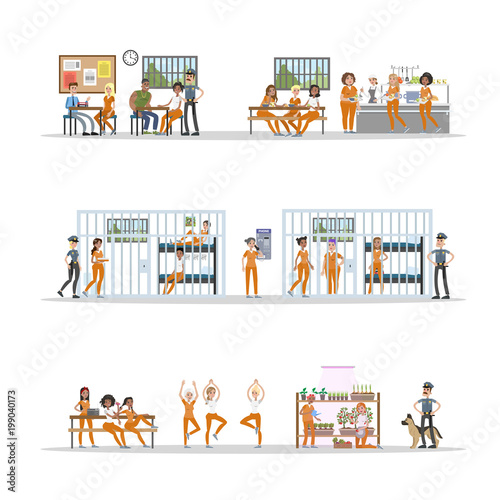 Female prison interior.