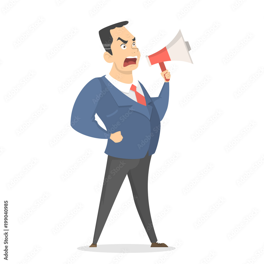 Isolated yelling boss.