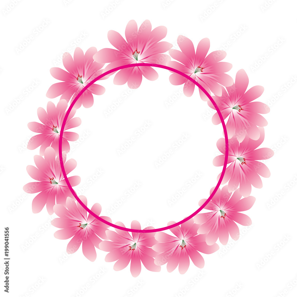 wreath floral decoration icon vector illustration design
