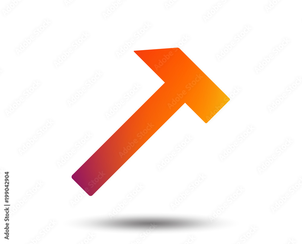 Hammer sign icon. Repair service symbol. Blurred gradient design element. Vivid graphic flat icon. Vector Hammer sign icon. Repair service symbol. Blurred gradient design element. Vivid graphic flat icon. Vector