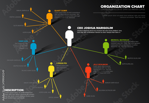 Company organization hierarchy schema diagram template