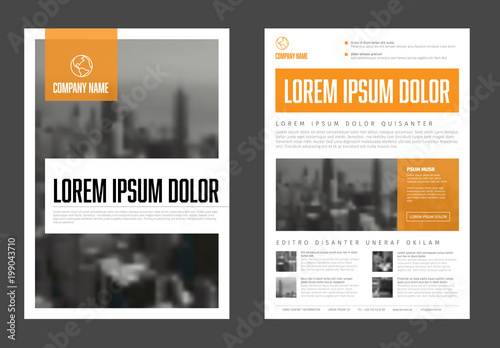 Modern orange business corporate brochure flyer design