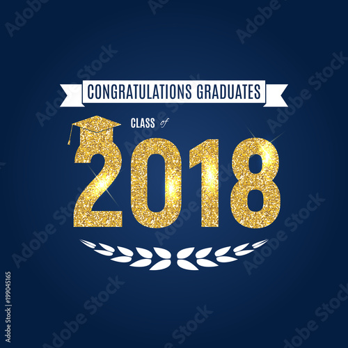 Congratulations on Graduation 2018 Class Background Vector Illustration
