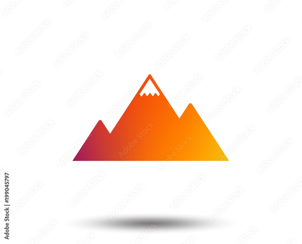 Mountain icon. Mountaineering sport sign. Leadership motivation concept. Blurred gradient design element. Vivid graphic flat icon. Vector Mountain icon. Mountaineering sport sign. Leadership motivation concept. Blurred gradient design element. Vivid graphic flat icon. Vector