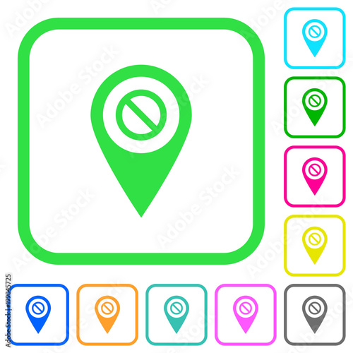 Disabled GPS map location vivid colored flat icons
