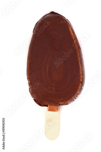 Ice cream with chocolate isolated on white background