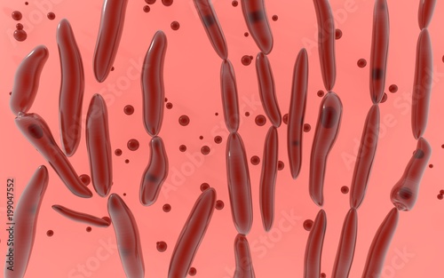Botulism or  Clostridium botulinum bacterium 3d illustration photo