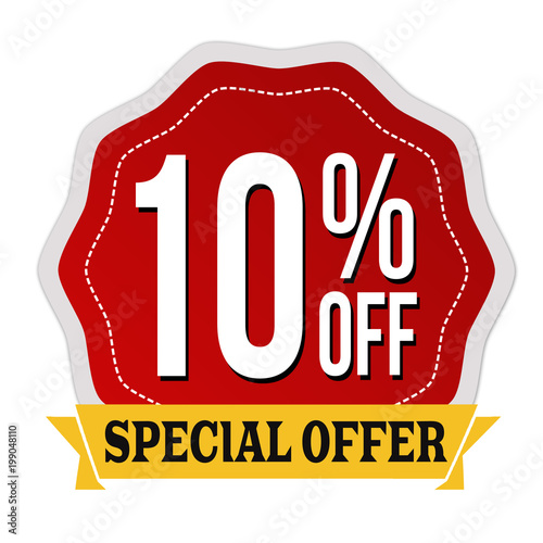 Special offer 10% off label or sticker