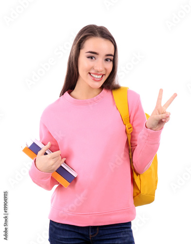 Student with books and back...