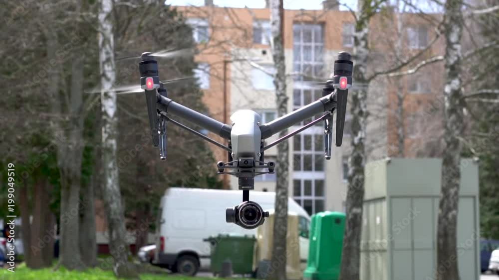 flying drone with buildings flying drone with buildings