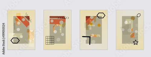 Set of artistic abstract universal card templates