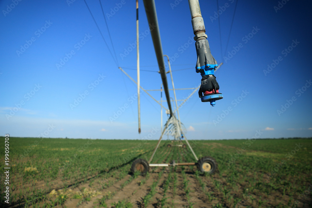 Crop Irrigation using the center pivot sprinkler system