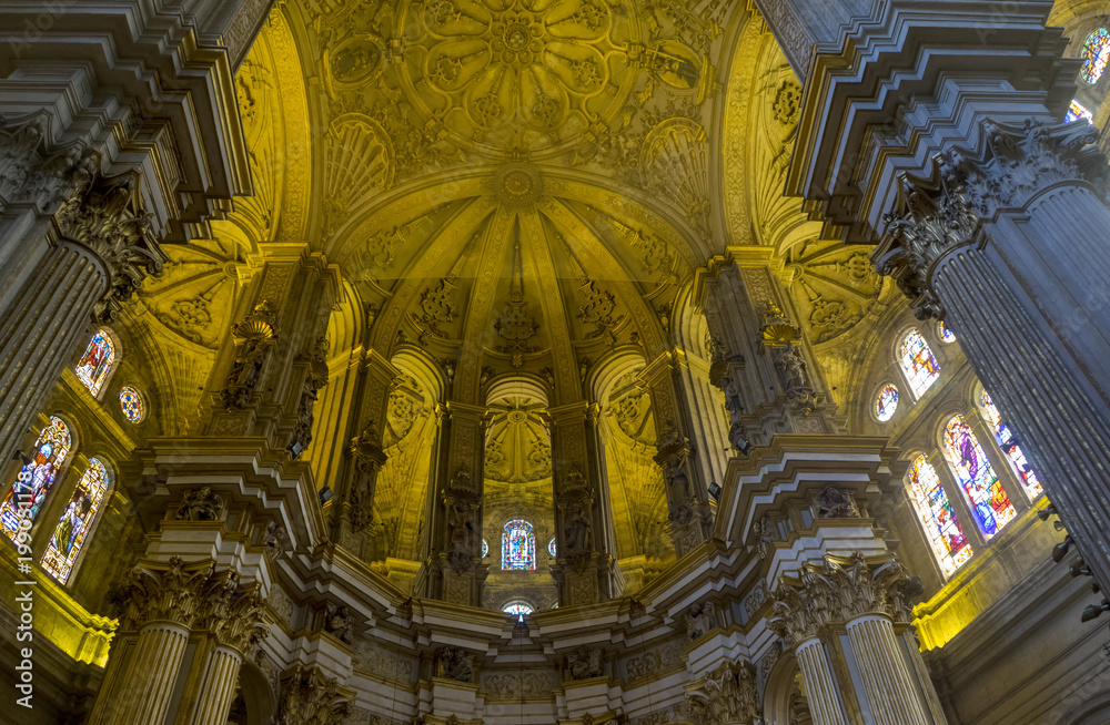 interior de la catedral de Málaga, Andalucía