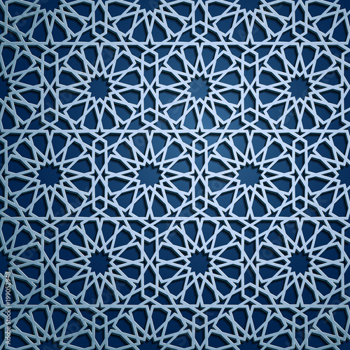 Set of islamic oriental patterns, Seamless arabic geometric ornament collection. Vector traditional muslim background. east culture, indian heritage, arabesque, persian motif, 3D. Ramadan kareem. Blue