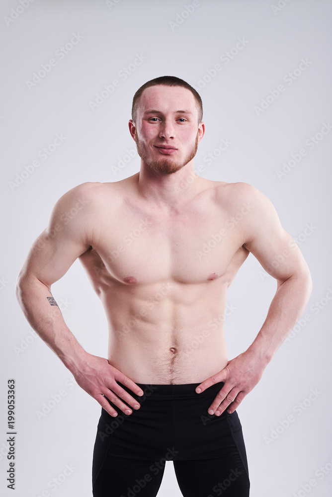 studio shot of strong man studio shot of strong man