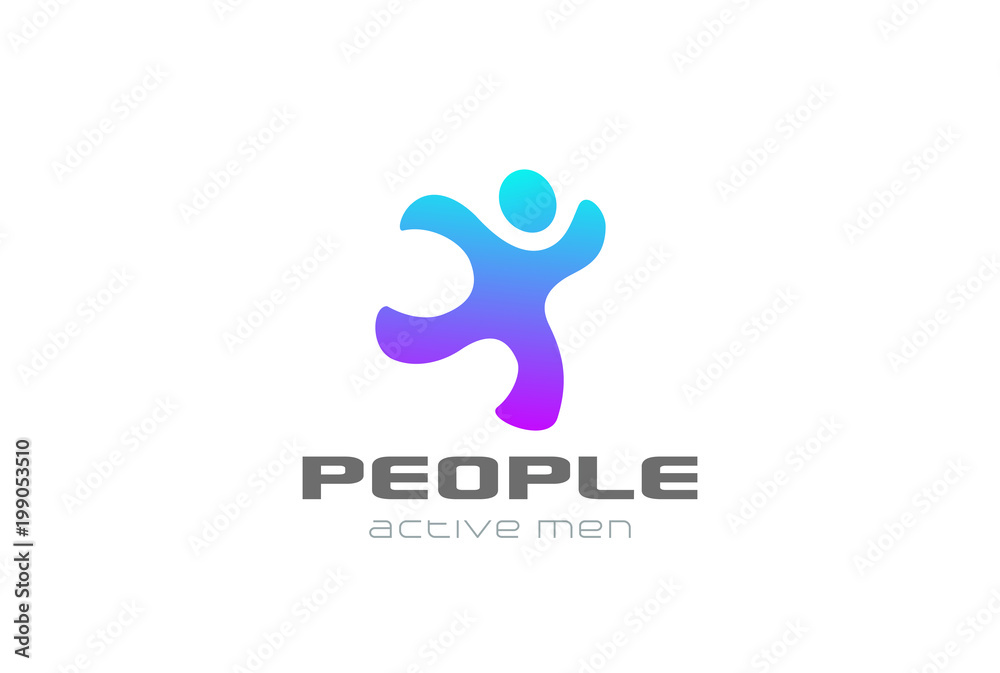 Running man Logo sport design vector. Delivery service icon