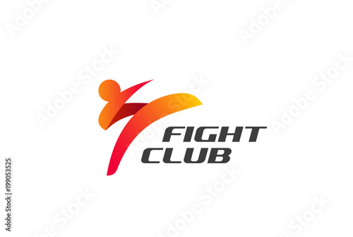 Fight Club Karate Kickboxing Taekwondo Logo design vector