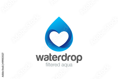 Water drop Logo vector. Aqua Filter Technology Droplet wave icon