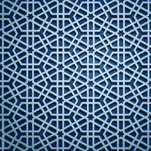 Set of islamic oriental patterns  Seamless arabic geometric ornament collection. Vector traditional muslim background. east culture  indian heritage  arabesque  persian motif  3D. Ramadan kareem. Blue