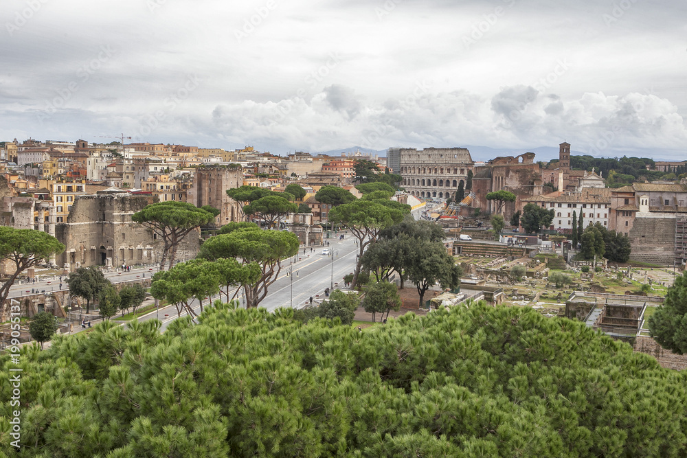 view on Imperial forum Rome