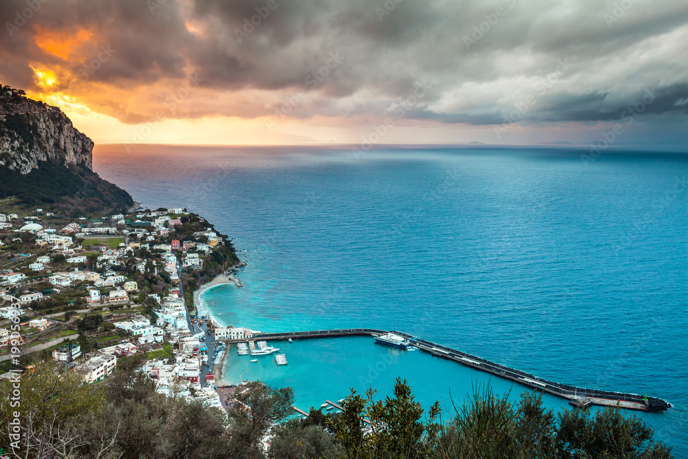 Capri spectacular sunset