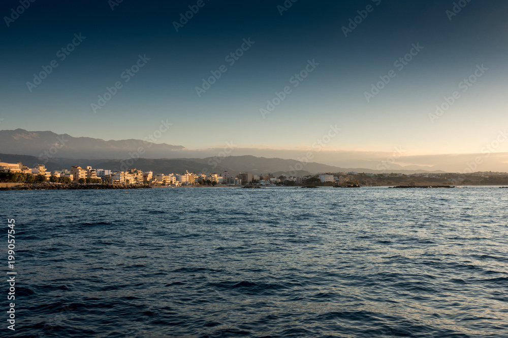 Obraz premium Seascape and Chania town, Crete, Greece