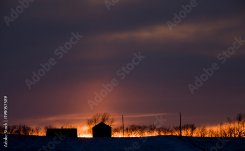 Winter Prairie Sunset