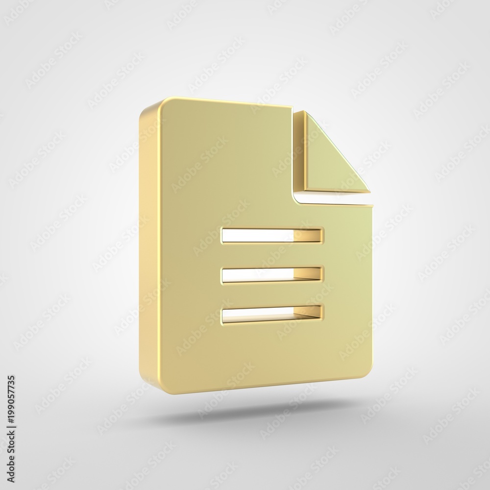 Golden file icon isolated on white background. Golden file icon isolated on white background.