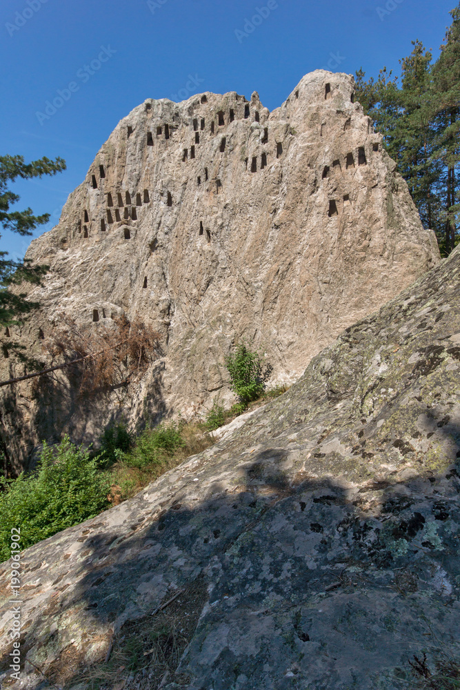 Antique Thracian Sanctuary Eagle Rocks near town of Ardino, Kardzhali Region, Bulgaria