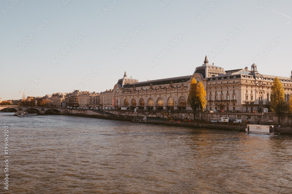 view of musee d'Orsay from across the Seine, Paris