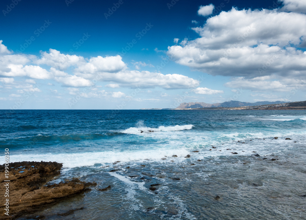 Seascape and horizon, Chania, Crete, Greece